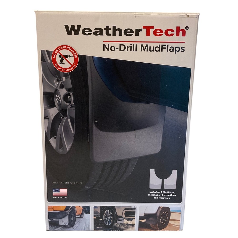 WeatherTech 110134 No-Drill Front MudFlaps for 2021-2023 Ford F-150 Black 2pc
